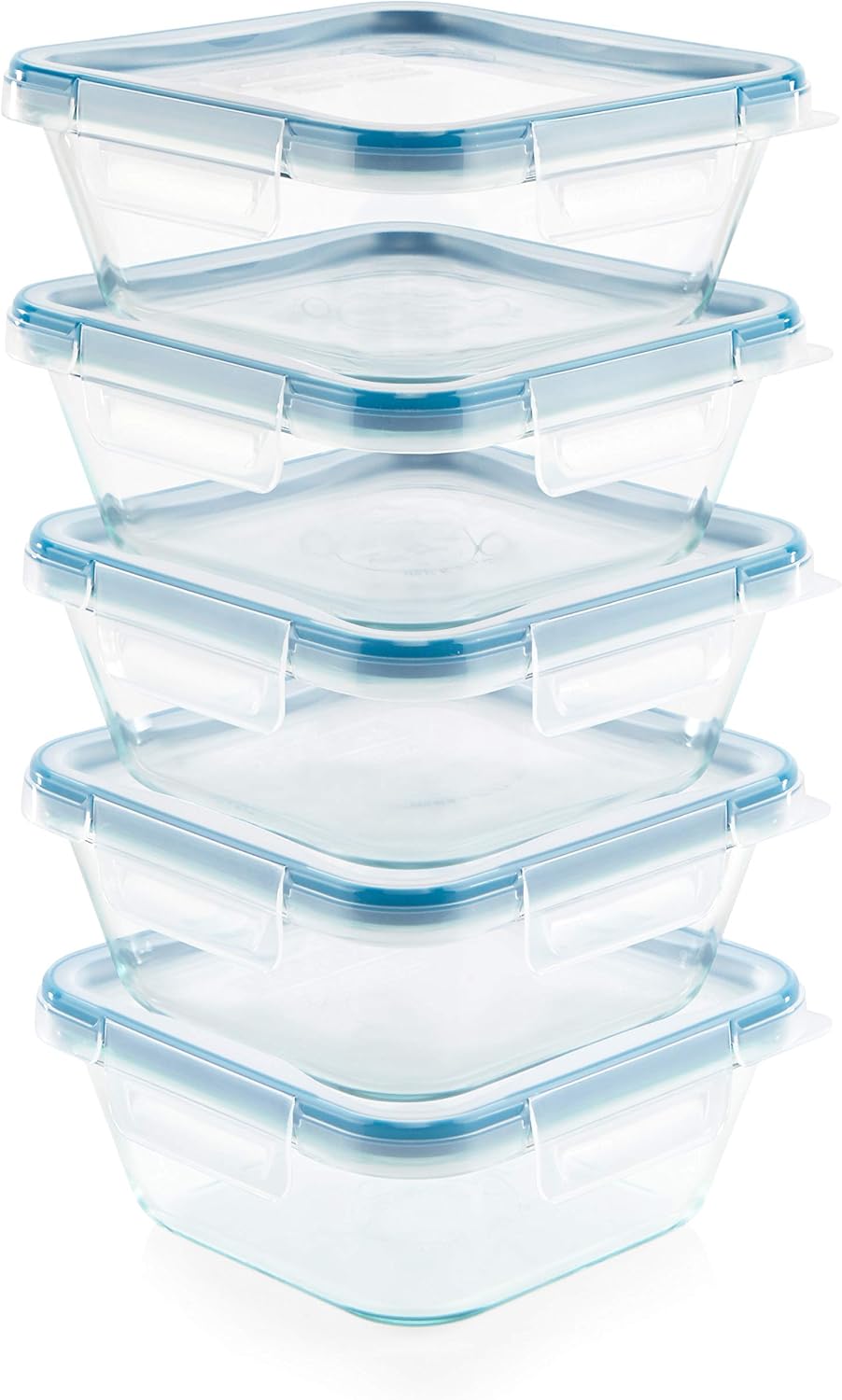 Snapware Glass Total Solutions (12-Pack) Food Storage Containers Set, (1, 2 & 4 Cup), Airtight & Leakproof Plastic Locking BPA-Free Lids, Freezer Dishwasher Microwave Safe