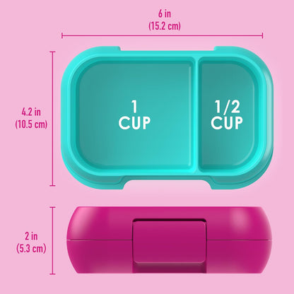 Bentgo Kids Snack - 2 Compartment Leak-Proof Bento Box Container for Snacks and Small Meals, Easy-Open Latch, Dishwasher Safe, BPA-Free for School, Daycare, & Sports - Ideal for Ages 3+ (Gray)