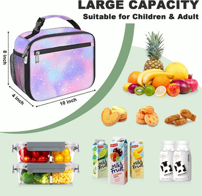 Kids Lunch Box for Boys Girls Lunch Bag Insulated Durable Lunchbox Children Lunch Tote Bag for School Black