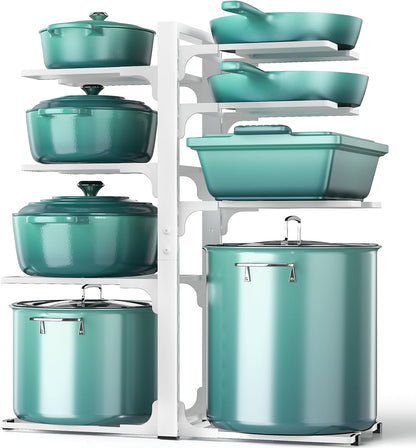 ORDORA Pots and Pans Organizer Under Cabinet 16.6", 8-Tier Adjustable Rack