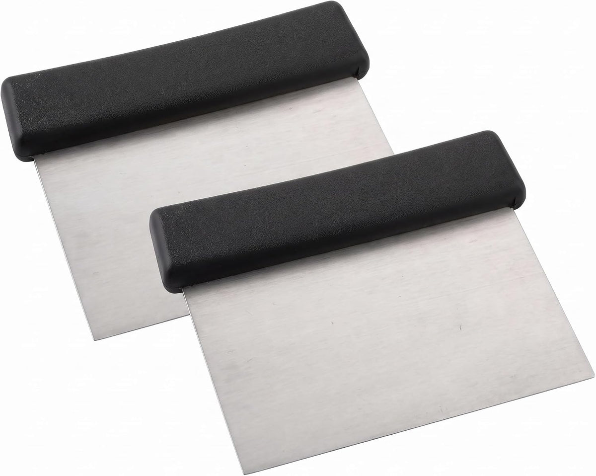 Winco Stainless Steel Dough Scraper with Wood Handle