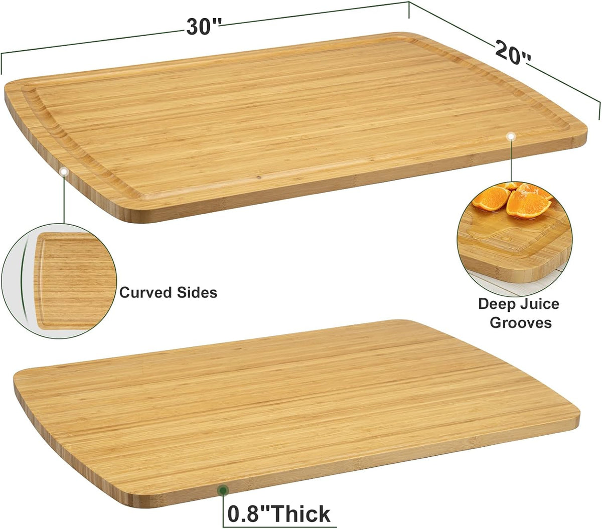 GAOMON 24 x 18 In Acacia Cutting Boardfor Kitchen, XXL Extra Large Charcuterie Cheese Platter Serving Tray, Food Prep and Serving Boards, Chopping Boards for Meal Vegetables and Cheese