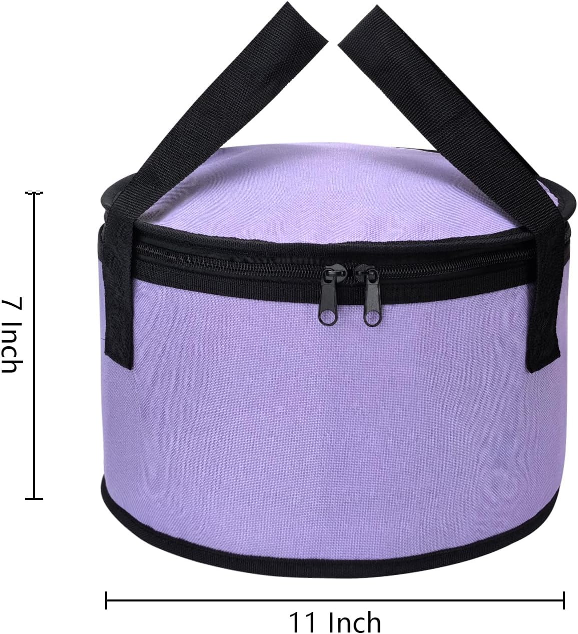 Insulated Cooler Pie Carrier Round Thermal Casserole Carrier,Polyester Fabric Cooler Lunch Bag for Hot or Cold Food transport,Large Size (Purple, Diameter 11 inches)