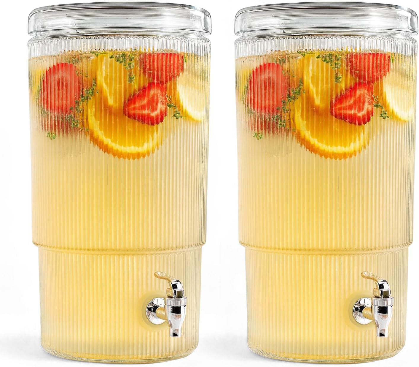 3 Gallon Classic Ice Cold Clear Glass Mason Jug Drink Beverage Dispenser Durable On Galvanized Stand With Leak Free Spigot-Easy Filling For Outdoor, Parties & Daily Use Lid