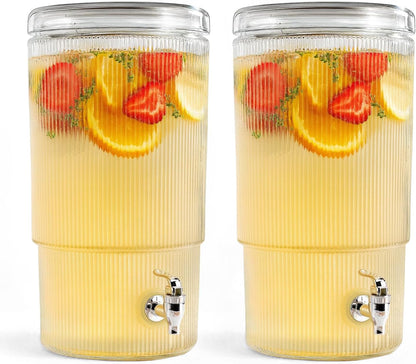 3 Gallon Classic Ice Cold Clear Glass Mason Jug Drink Beverage Dispenser Durable On Galvanized Stand With Leak Free Spigot-Easy Filling For Outdoor, Parties & Daily Use Lid