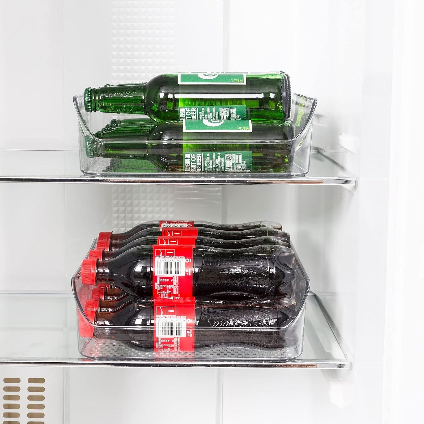 Ettori Set of 6 Clear Plastic Storage Bins - The Ultimate Pantry Organizers and Storage Solution for Kitchen, Cabinet, and Refrigerator Organization