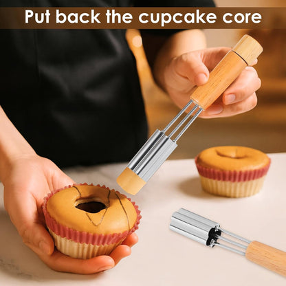 Oruola Cupcake Corer Tool - Stainless Steel Cupcake Hole Punch for Filling, Durable Cupcakes Filler Tool with Flower Design for Baking Accessories