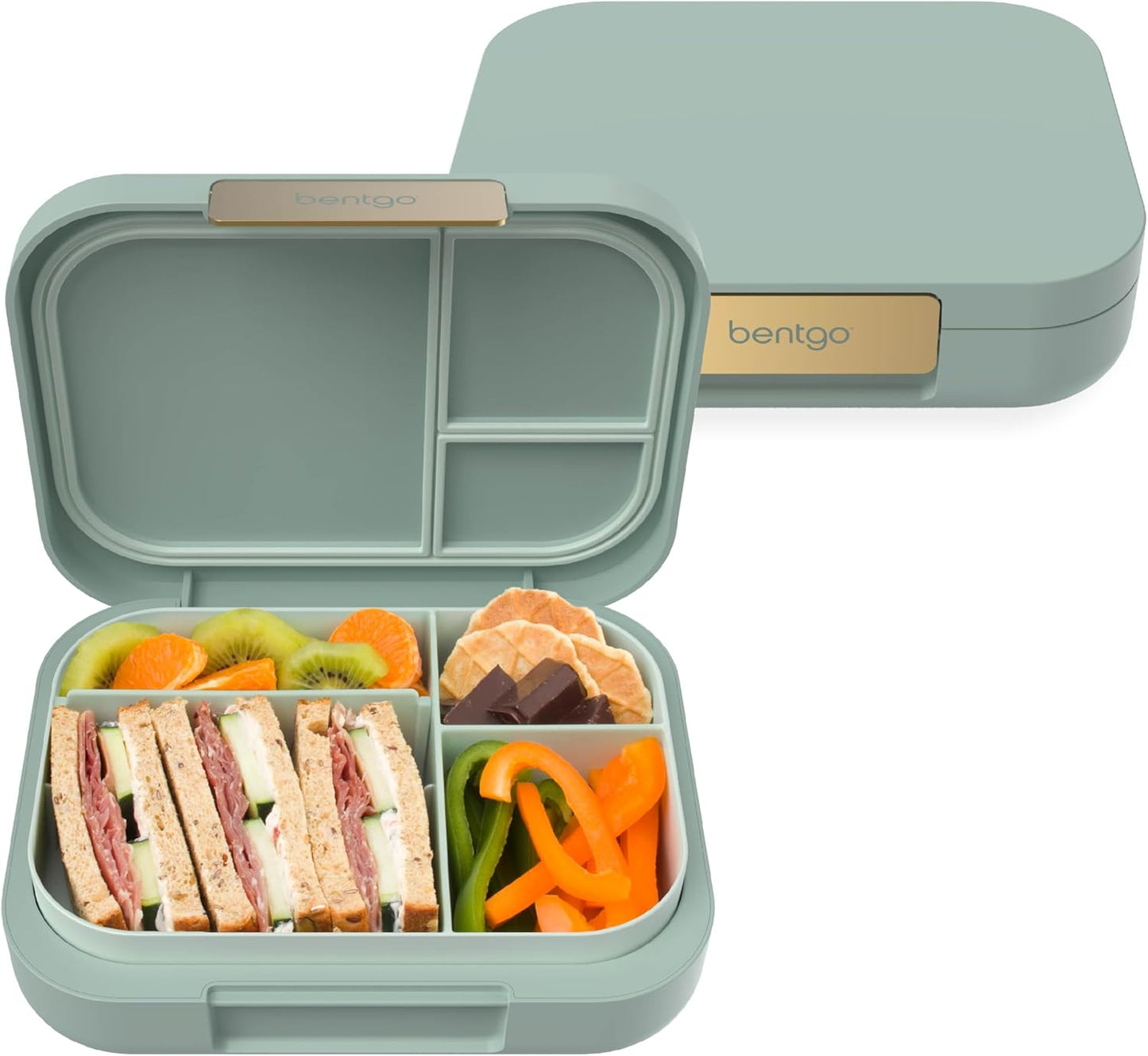 Bentgo Modern - Adult & Teen Bento Lunch Box; 3-4 Compartments, Leak-Resistant, 5.5 Cup Capacity/44 fl oz, Improved Locking Clips, Reusable, BPA-Free, Dishwasher/Microwave Safe Tray (Dark Gray)