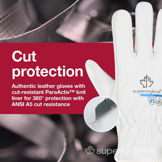 Superior Glove Endura Cut Resistant Leather Work Gloves