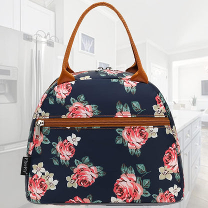 FlowFly Insulated Lunch Cooler Bag - Tote Bag Organizer for Women/Men, Black - Colors B