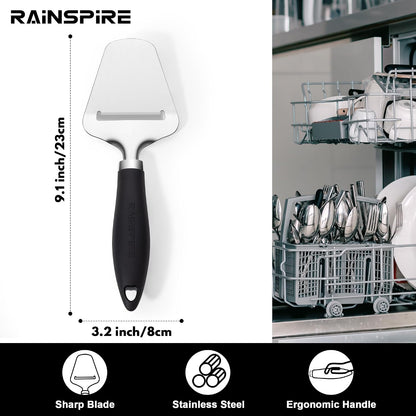 Rainspire Upgraded Non-Stick Cheese Slicers for Block Cheese Multi-Functional Cheese Cutter for Mozzarella, Cheddar, Gruyere Charcuterie Accessories Dishwasher Safe Kitchen Tools, Black