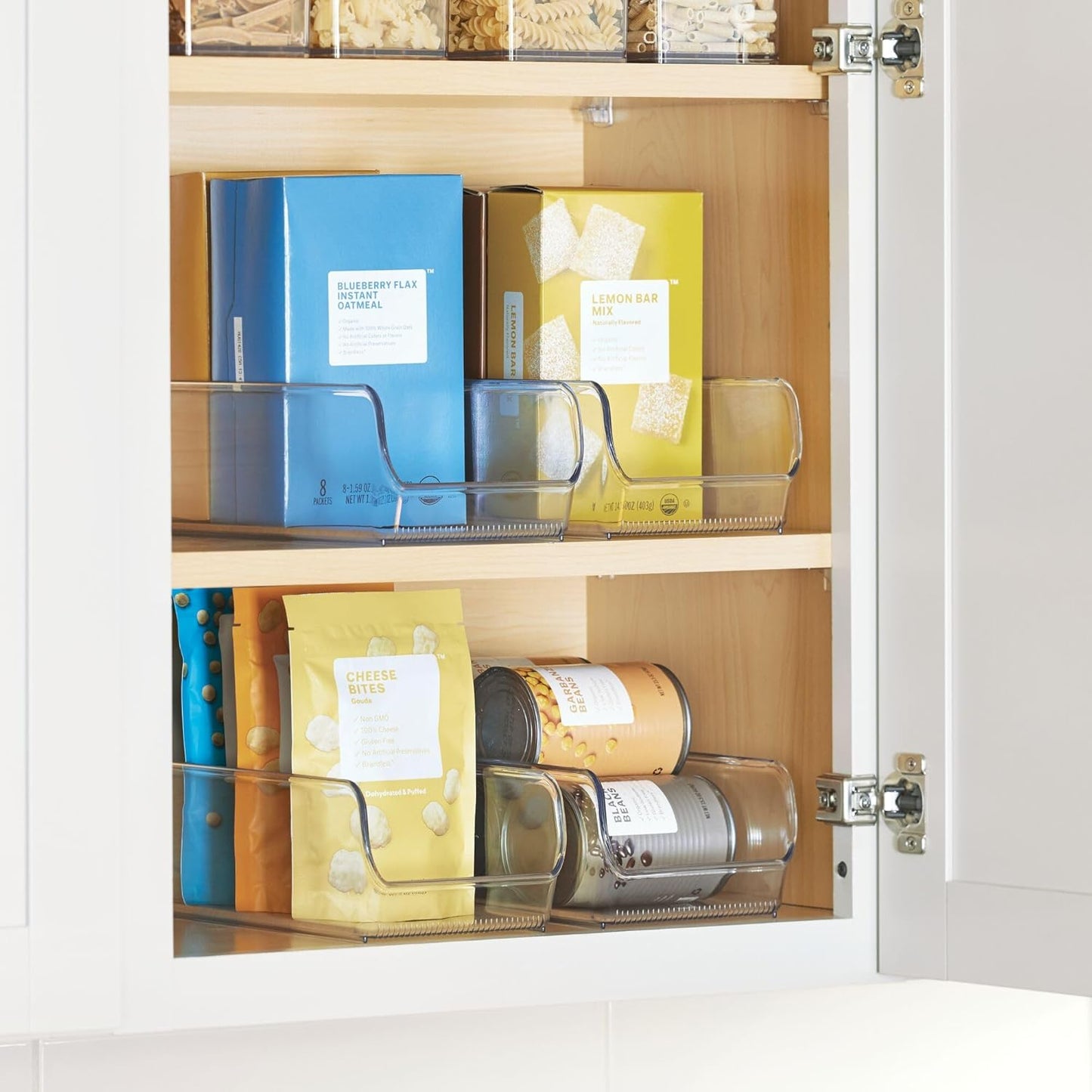 iDesign Recycled Plastic Freezer and Refrigerator Organizer Bin, Set of 2, The Linus Collection – 5.25" x 11" x 3.5", Clear