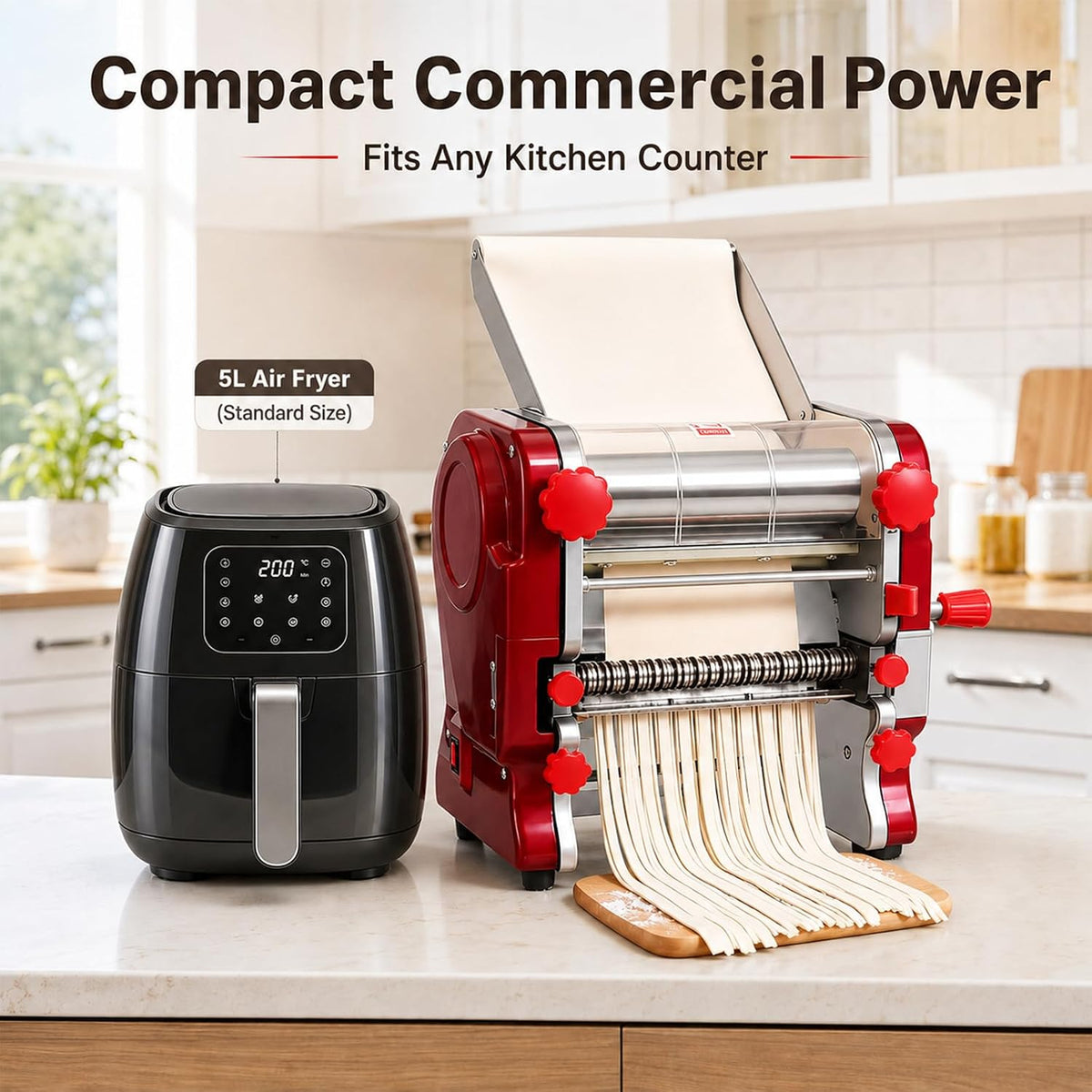 XINGYUEXUAN Pasta Maker Machine, Manual Noodle Maker, 2mm & 4mm Cutters