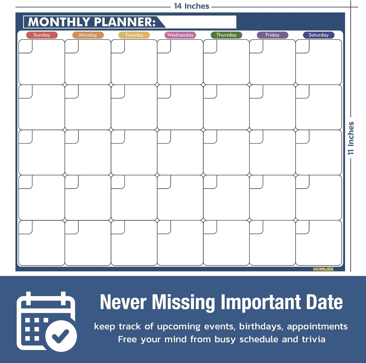 Magnetic Meal Planner Menu Board: Reusable Dry Erase Family Planning Board with Grocery List & Fridge Freezer Inventory List for Refrigerator, Dry Erase Markers and Eraser Included - 14x11 Inches