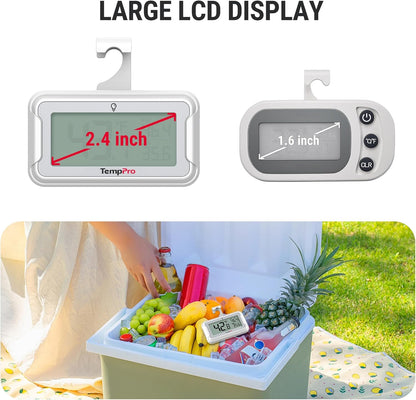 TempPro TempAir Refrigerator Thermometer, Large Backlit LCD Display