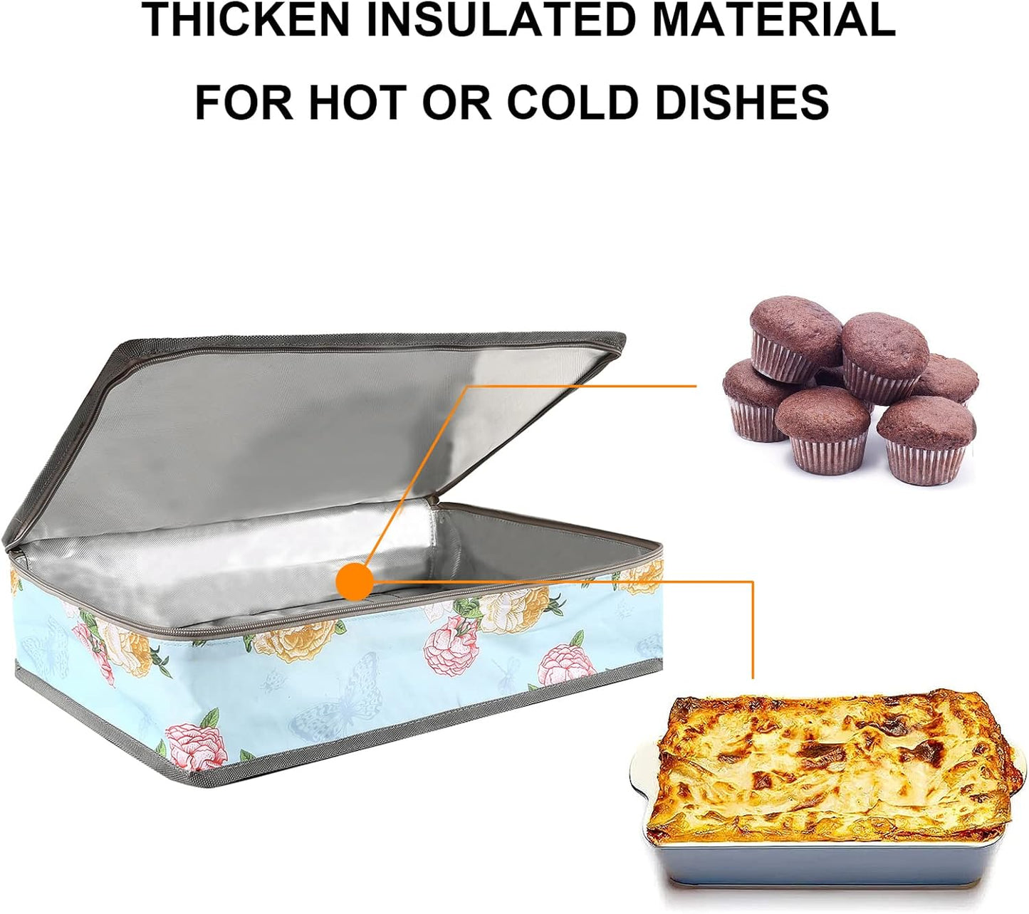 Insulated Casserole Carrier Fits Pioneer Woman Kitchen Stuff & 9x13 Baking Dish, Large Lasagna Lugger Tote, Leakproof Thermal Food Warmer Bag for Potluck, Picnic, Travel, Hot/Cold Food & Mom Gifts