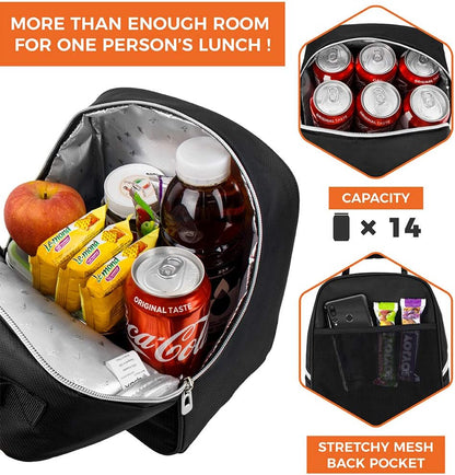 opux Lunch Box for Girls Boys Kids, Insulated Leakproof Lunch Bag, Reusable Teen Lunch Boxes for School, Medium Large lunchbox for Women Men Adult for Work with Front Back Pocket (Purple)