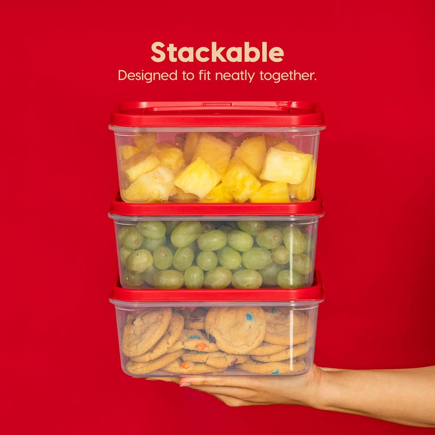 IRIS USA 44 PC Plastic Food Storage Containers With Lids | 22 Meal Prep Containers & 22 Lids | Leftovers Office Lunch Snack Fruit, Microwave Dishwasher Freezer Safe, BPA Free