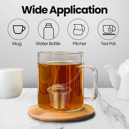 Zopeal Tea Infuser Stainless Steel Strainer with Chain, Medium