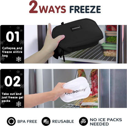 Cerbonny Freezable Cooler Bag for Work/School Travel - Mini Insulated Bag Fit For Yogurt