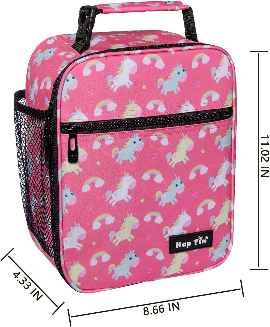 Hap Tim Kids Lunch Box for Girls Boys, Reusable Lunch Bag for Kids, Spacious Lunchbox, Insulated Lunchbag, Purple Unicorn(18654-PP)