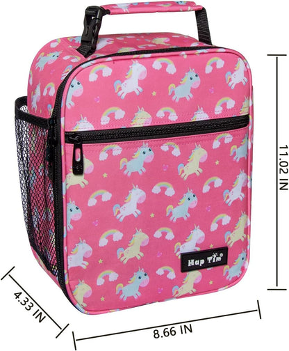 Hap Tim Kids Lunch Box for Girls Boys, Reusable Lunch Bag for Kids, Spacious Lunchbox, Insulated Lunchbag, Purple Unicorn(18654-PP)