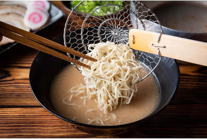 Helen's Asian Kitchen Deep Spider Strainer, 6-Inch Stainless Steel Mesh Basket With Bamboo Handle, For Noodles, Dumplings, Wontons, Deep Frying, And Draining Tasks