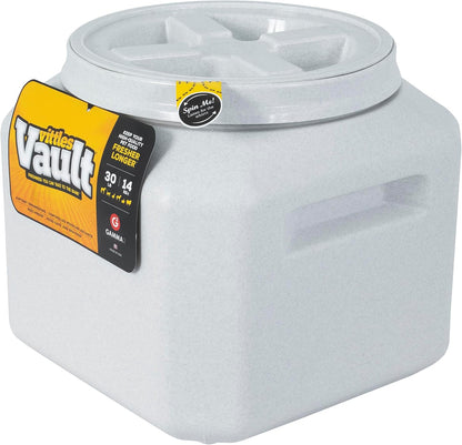 Vittles Vault Traditional Pet Food Storage Container For Dog Kibbles/Bird Seed/Oatmeal/Rice/Flour/Cereal, BPA Free Plastic, Sealed Airtight For Cat Food, Up To 50 lb, Made in USA, With Scoop, Gray