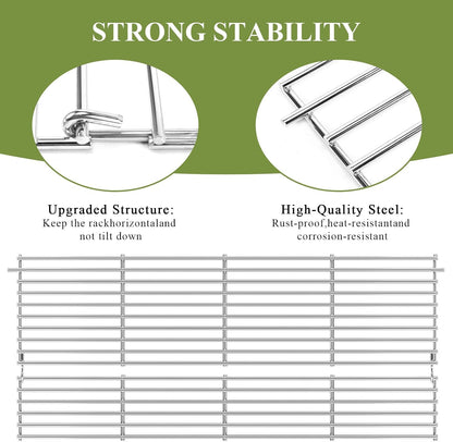 Utheer 2-Pack Griddle Warming Rack for Blackstone 28" Griddles, Stainless Steel Flat Top Grill Accessories | Reversible Rack Adds Prep Space, Foldable Clip-On Design Expands Cooking & Holding Area