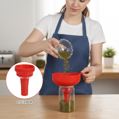 5 Pcs Wide Mouth Funnel, Food Grade Wide Funnels with Strainer Long Neck Plastic Funnels for Filling Bottles, Canning, Mason Jar, Shampoo, Liquids