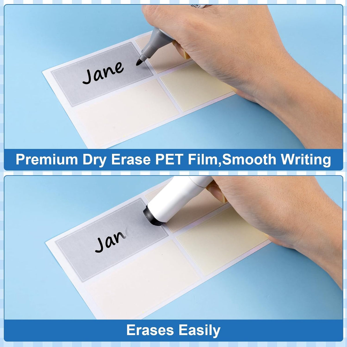 480 Pcs Dry Erase Labels, Dry Erase Stickers, Waterproof Sticker Labels, Removable Labels Easy Peel Off, Reusable Sticky Notes for Food Containers, Office (Retro, Small)