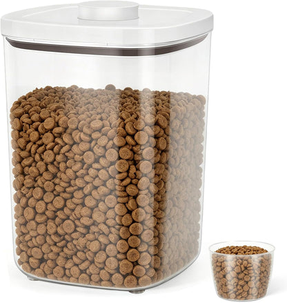 TBMax Dog Cat Food Storage Container 12Lbs with Airtight Flip-up Lid, Large Pet Food Dog Treat Container with Scoop, Airtight Food Storage Bin for Kitchen Organization