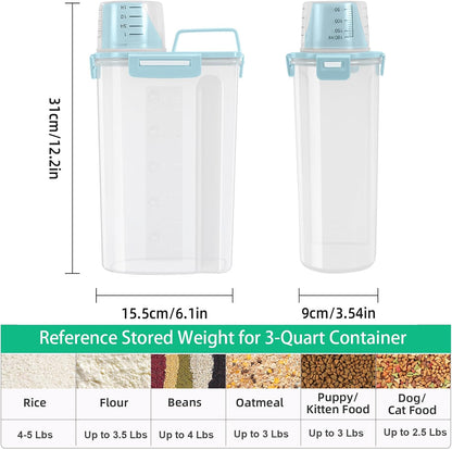 TBMax Rice Container 10 Lbs, Cereal Container Oatmeal Storage, Airtight Food Dispenser with Easy-pouring Spout & Handy Cup for Flour Grain Beans, Pet Dog Cat Bird Food Storage Container