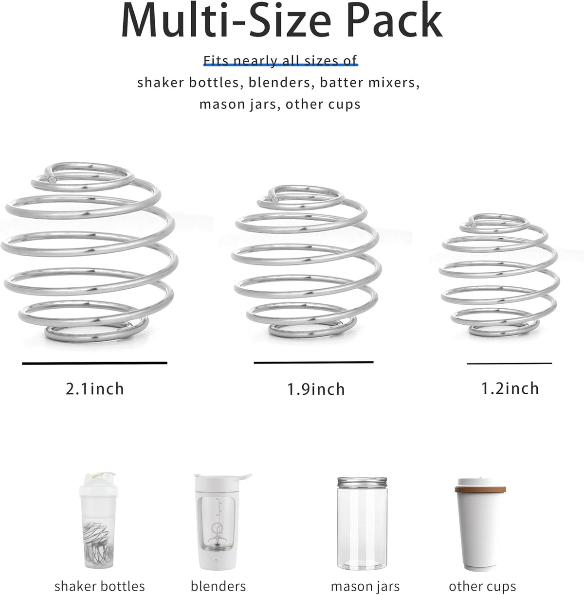 2.1-Inch Large Size Shaker Balls for Protein Shakes,Milkshake and Salad Dressing,304 Stainless Steel Shaker Ball