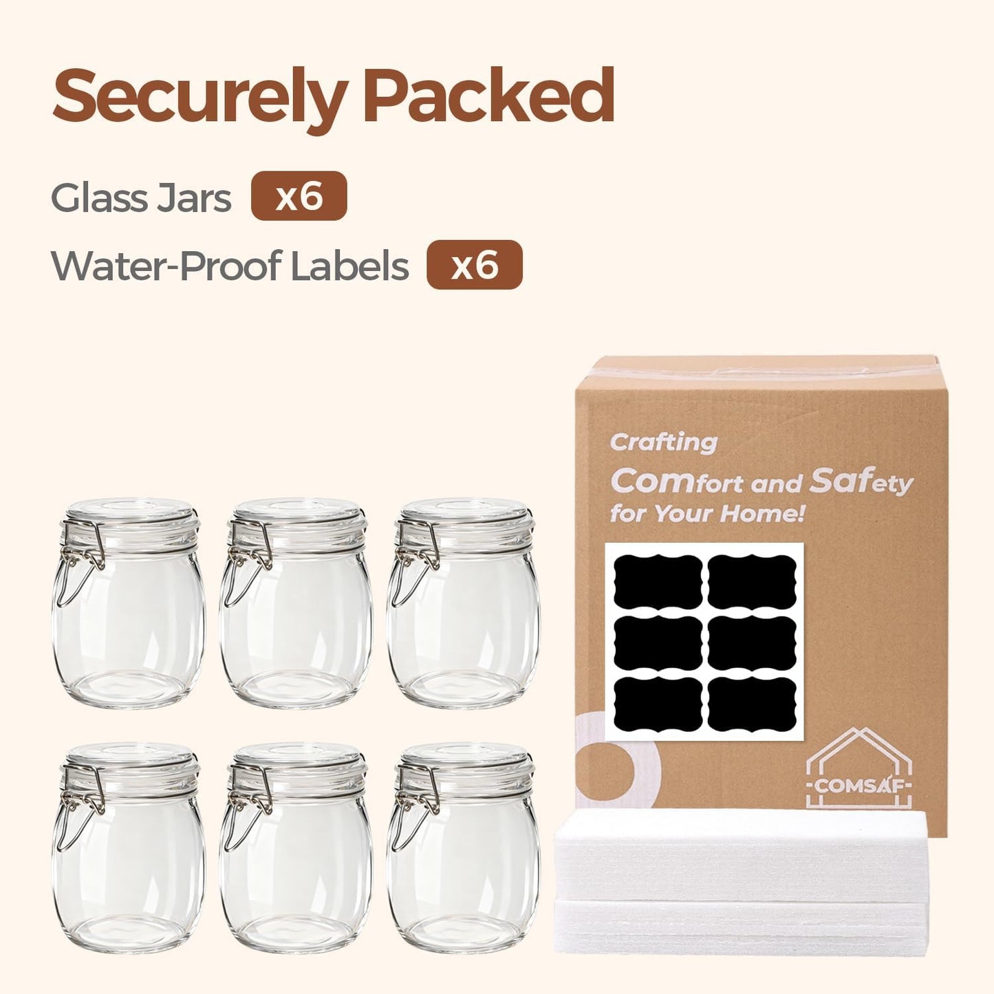 ComSaf Glass Pantry Jars with Airtight Lids 0.7 Gallon 2 Pack Wide Mouth | Flour sugar rice, Sourdough pickling, Pantry organization, Scoop included, Baking supplies, Bulk food storage, Large capacity