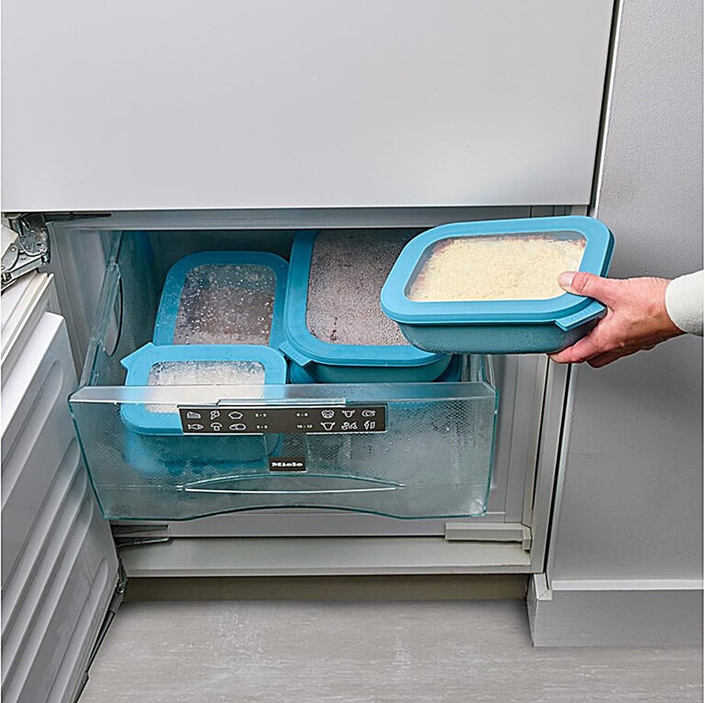Mepal Cirqula Set of 3 Rectangular Deep Multi Food Storage Serving Containers with Transparent Lids | Perfect for Food Prep | Microwave & Dishwasher Safe | Nordic Black | Made in Holland