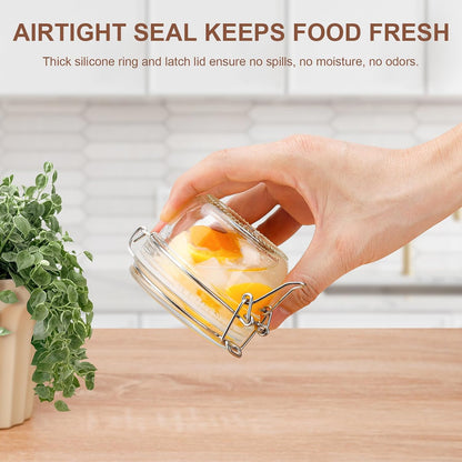 Spice Jars Set of 6, 4 oz Glass Spice Jars with Airtight Lids and Labels, Small Seasoning Jars for Spices, Herbs, Kitchen Spice Organizer