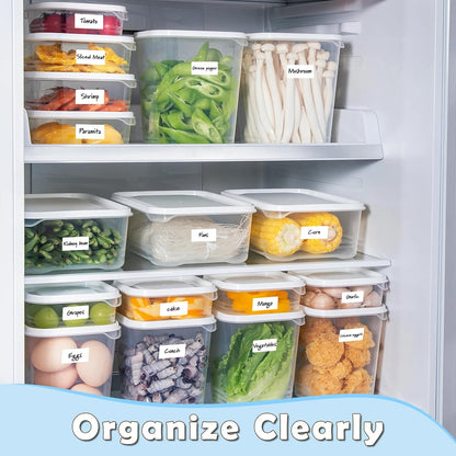 Homrelaxy 1400Pcs 1"x2" Blank Removable Freezer Labels, No Residue Food Labels, Waterproof & Oil-Resistant & Tear-Resistant Stickers for Food Containers, Jars, Pantry Organization