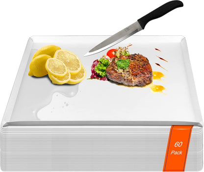 ZVP Disposable Cutting Boards, Collapsible Cutting Board Sheet with Built-in Crease, Flexible Plastic Cutting Mat for Kitchen and Commercial Use, 17 x 12 In White