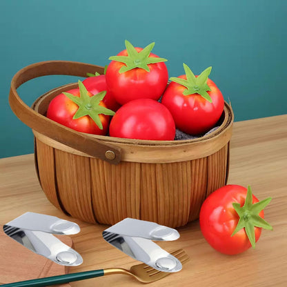 2.8 * 1" Stainless Steel Strawberry Huller Fruit Stem Remover Home Kitchen Tools for Cherry Tomato, Silver, 4Pcs