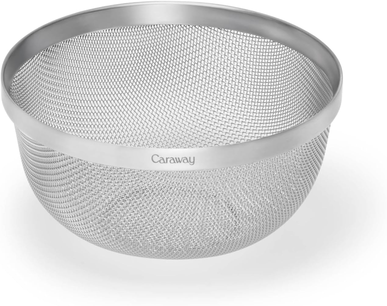 Caraway Stainless Steel Strainer - 2 qt Kitchen Strainer - Mesh Colander with Raised Base for Efficient Drainage - Non-Toxic, PFAS-Free