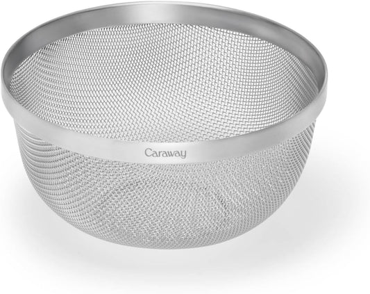 Caraway Stainless Steel Strainer - 2 qt Kitchen Strainer - Mesh Colander with Raised Base for Efficient Drainage - Non-Toxic, PFAS-Free
