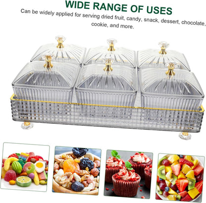 Didiseaon Compartment Snack Platter Lids Relish Serving Tray Fruit Nut Tray Decorative Serving Dish Party Accessory