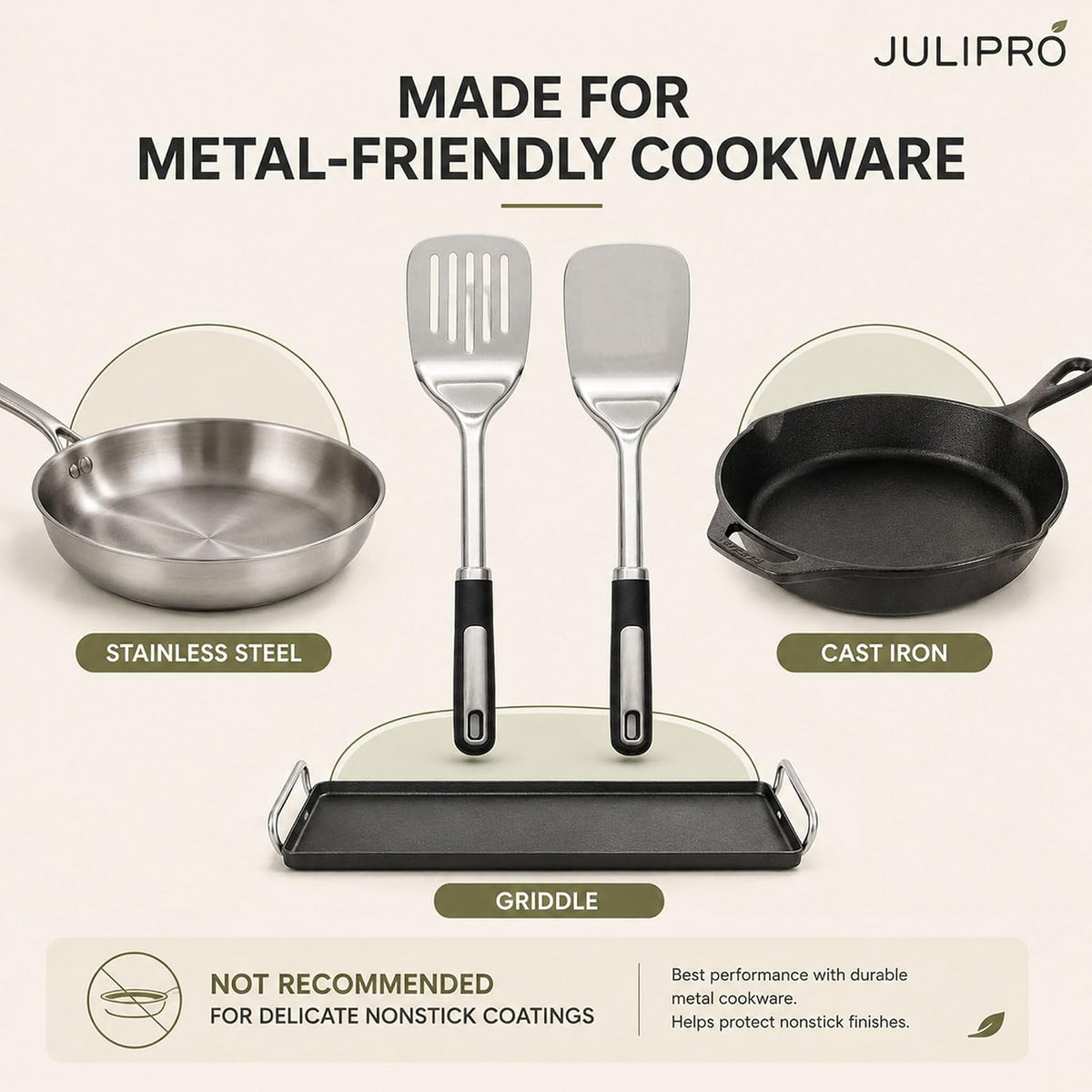 Stainless Steel Cooking Spoon Set, Serving,Slotted & Ladle