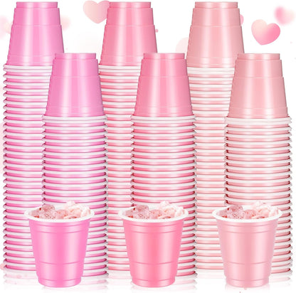 Roshtia 100 Pack 2 oz Plastic Shot Cups, Mini Disposable Shot Glasses 2 oz Wedding Party Cups for Bridal Shower Wedding Party, Beer Taste Serving, Snacks(Black, Gold)