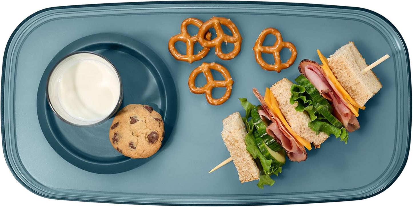 madesmart dipware Small Serving Plate, Stackable & Removable Dip Bowl for Salsa, Queso, Salad, Olives, Dishwasher & Microwave Safe, Multipurpose Plate & Bowl, Blue