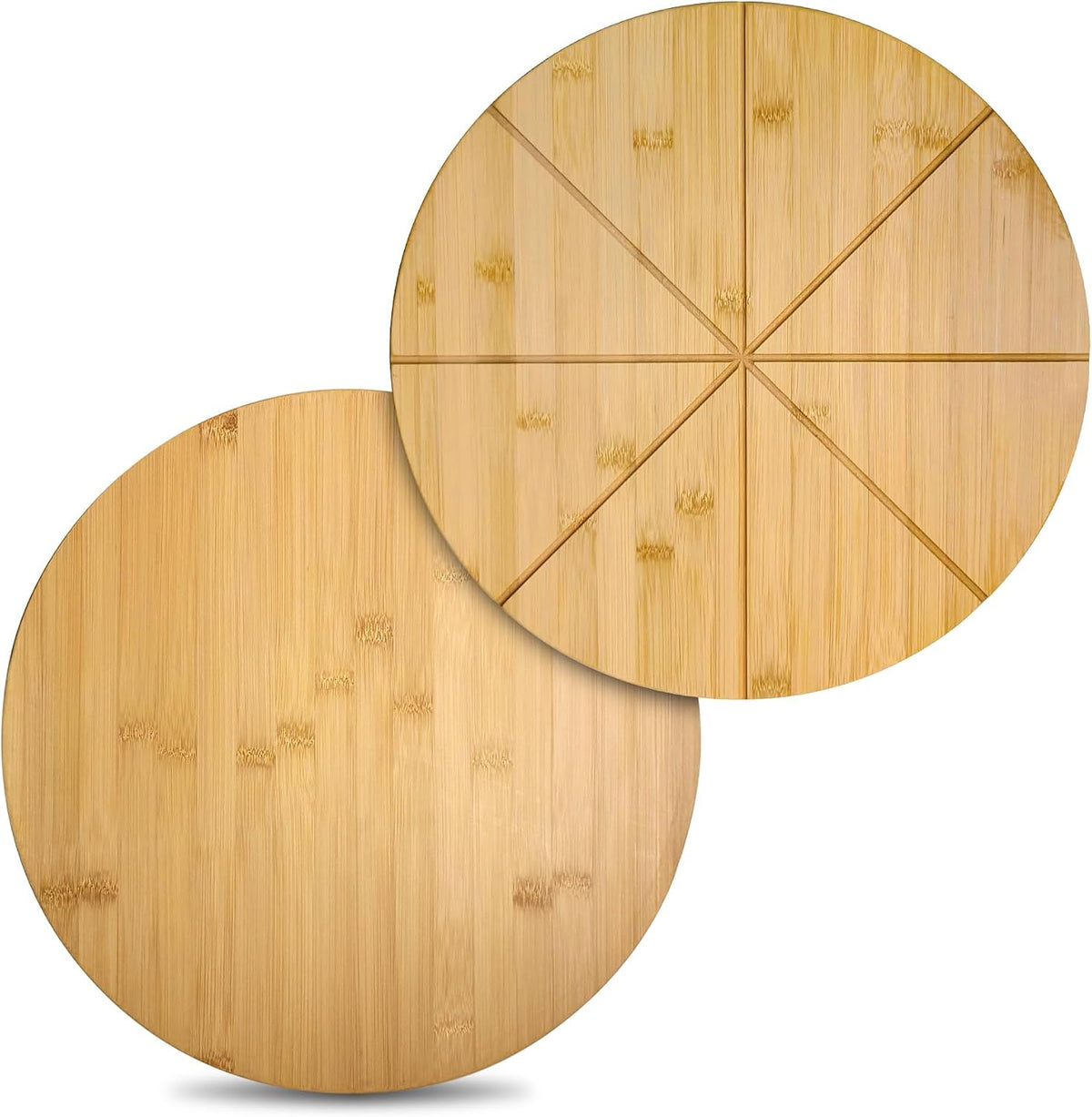 16inch Pizza Cutting Board Round Large Bamboo Wooden Prep Platter Tray