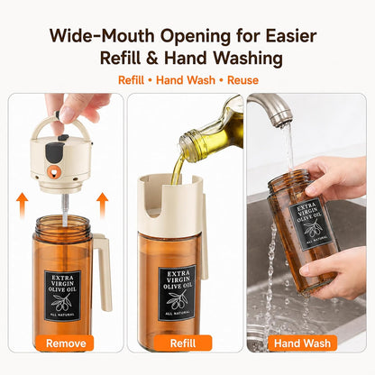 2-in-1 Oil Sprayer Dispenser, Beige, 500 ml