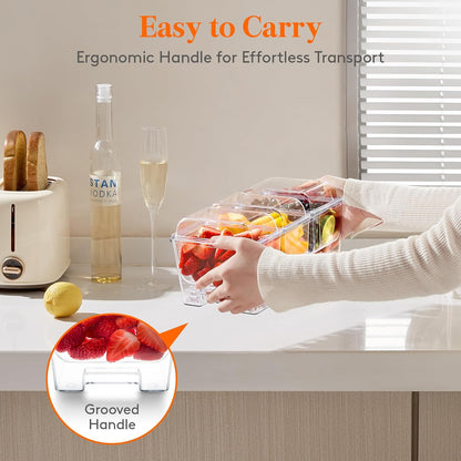 Lifewit Taco Bar Serving Set for Party with 5 x 20 oz Containers & Components, Ice Chilled Condiment Caddy Organizer, Garnish Serving Tray Platter for Mimosa Bar Accessories, Fruit, Salad, Food