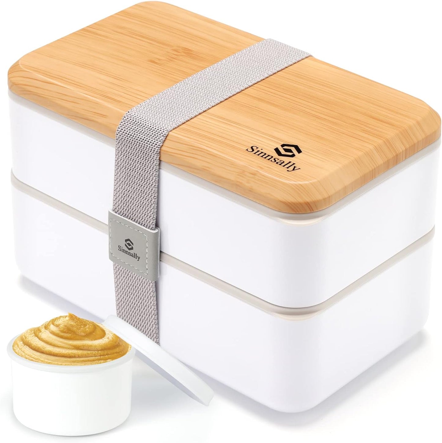 Sinnsally Bento Box for Kids and Adults, Stackable Japanese Bento Lunch Box Containers for Teens/Women with Compartments(47oz),Modern Lunch Containers with Utensil Set,Leak-Proof Lunchbox,Rectangle